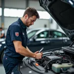 Experienced Technician Performing a Blackbird Car Service