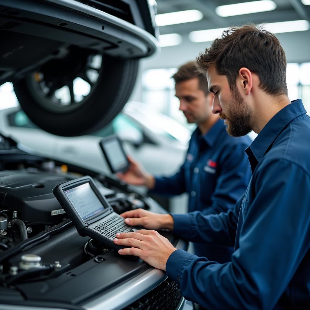 Bosch Car Service Center Indore Technician at Work