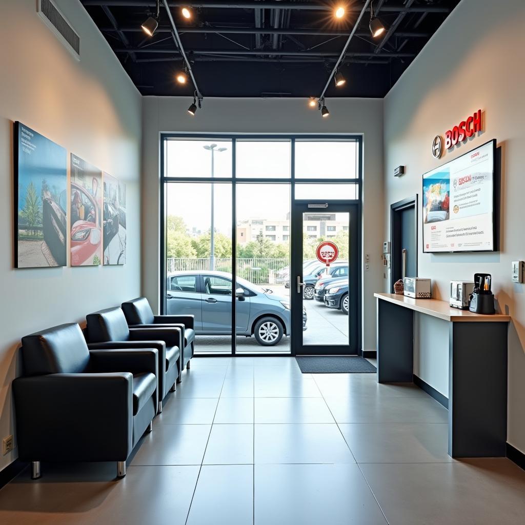 Modern and Comfortable Waiting Area at Bosch Car Service Center Kodigehalli