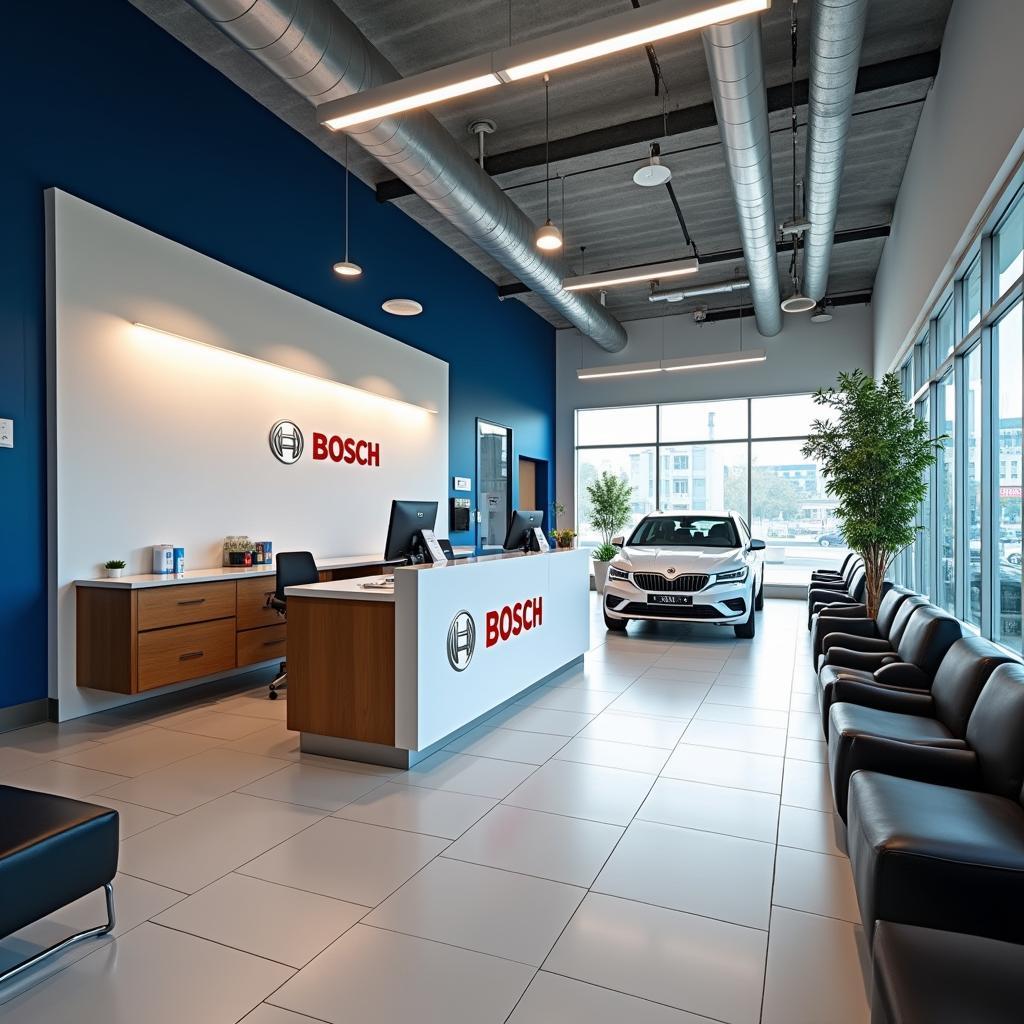 Modern and Clean Interior of a Bosch Car Service Center in Mohali