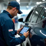 Bosch Car Service Technician in Delhi Working on a Vehicle