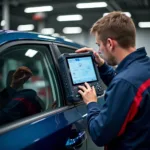 Bosch Certified Technician Working on a Car