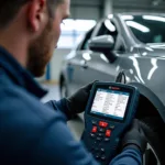 Bosch Diagnostic Tool Used in Car Service