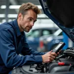 Bosch Service Center Technician Working on a Car