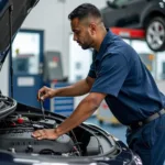 Bosch Trained Technician Working on a Car in Rajajinagar