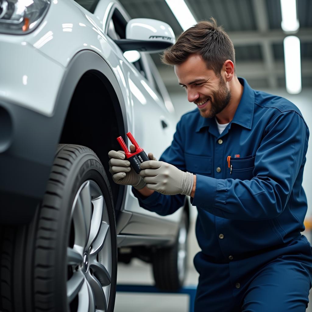 Bosch Trained Technician Working on Car Mysore Road