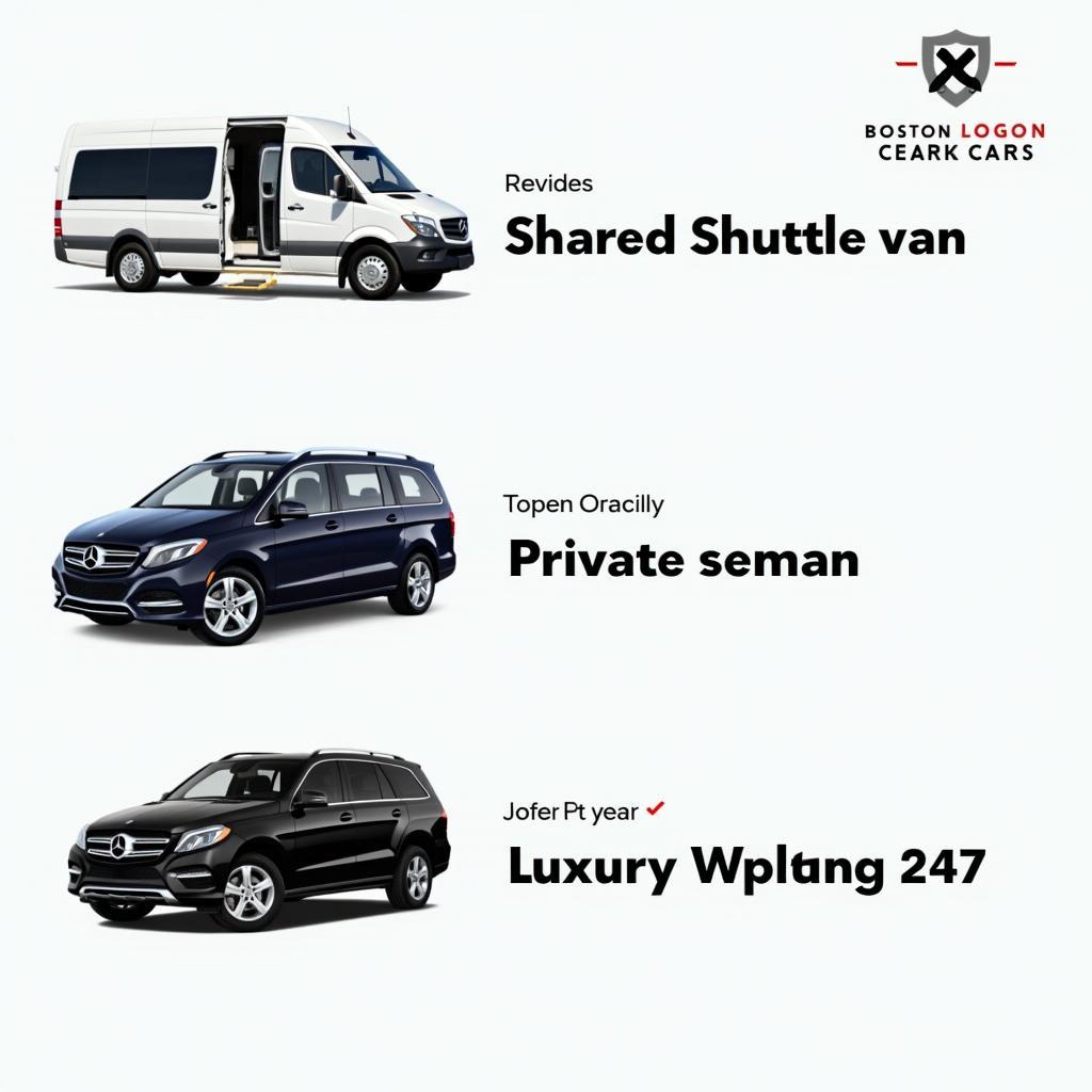 Various airport car service options at Boston Logan Airport