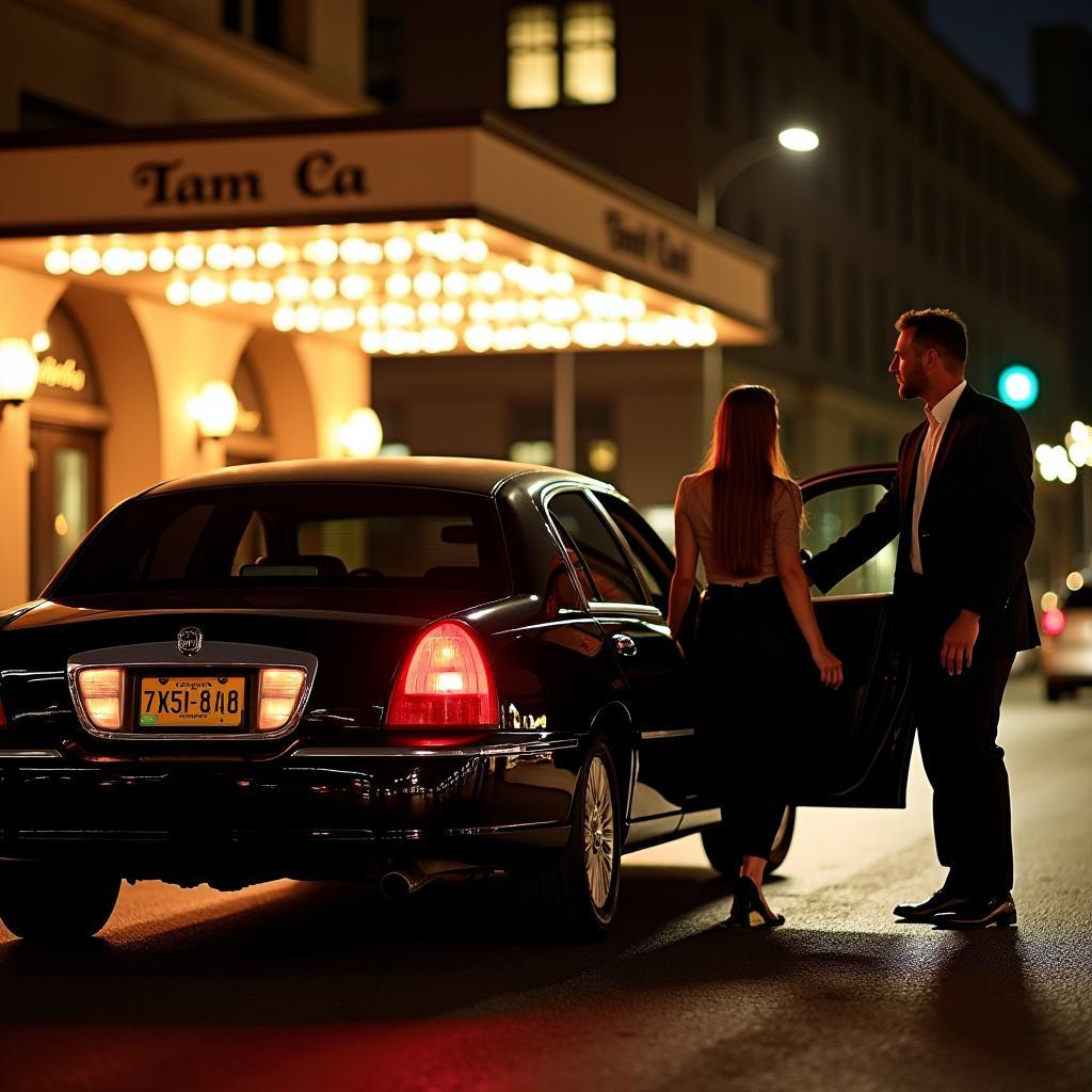 Boston Town Car Night Arrival