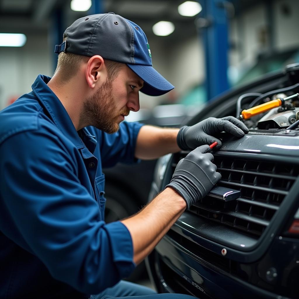 Car AC Repair Service by a Technician