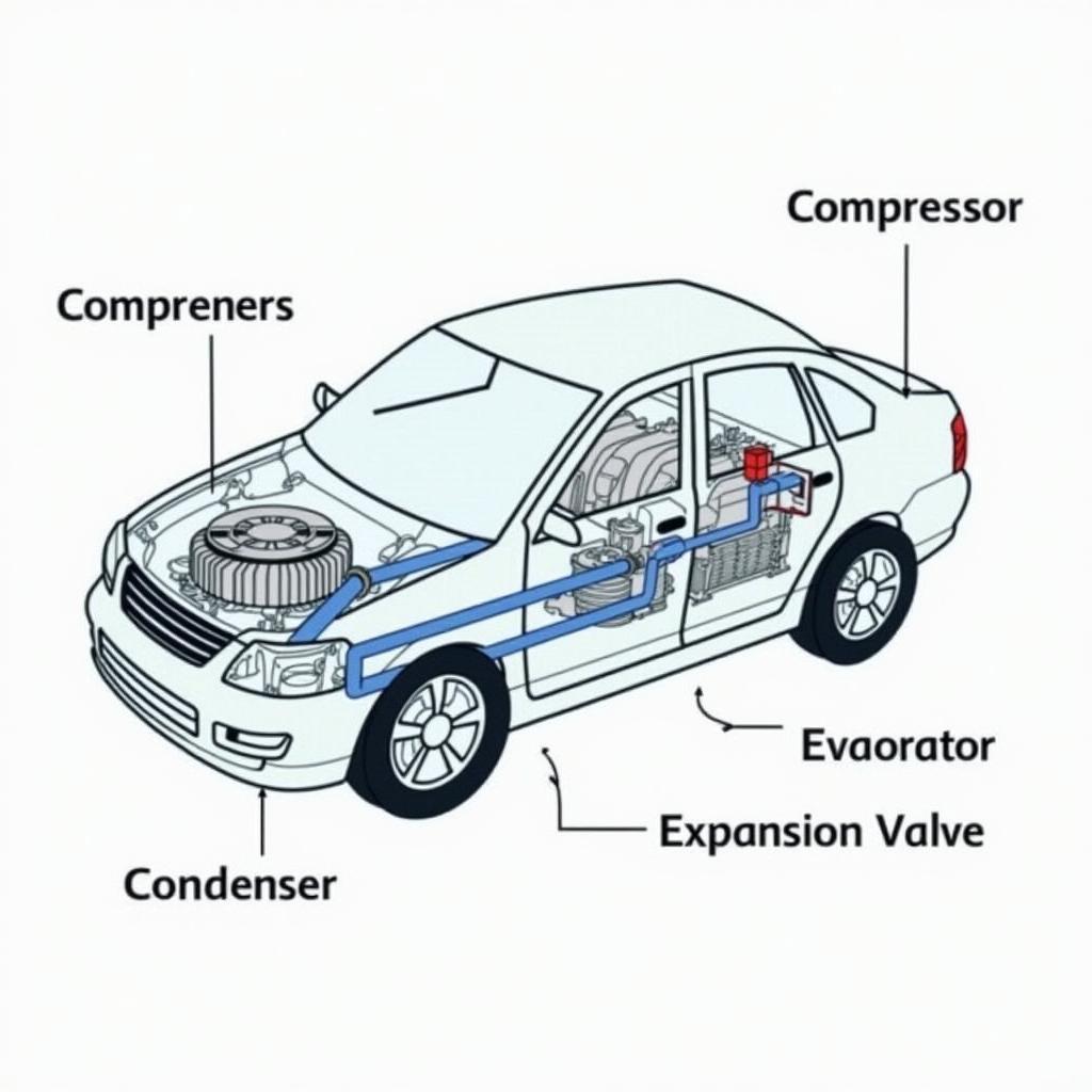 Car AC System Components Diagram