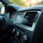 Close-up of a car AC vent blowing cold air in Bangalore.