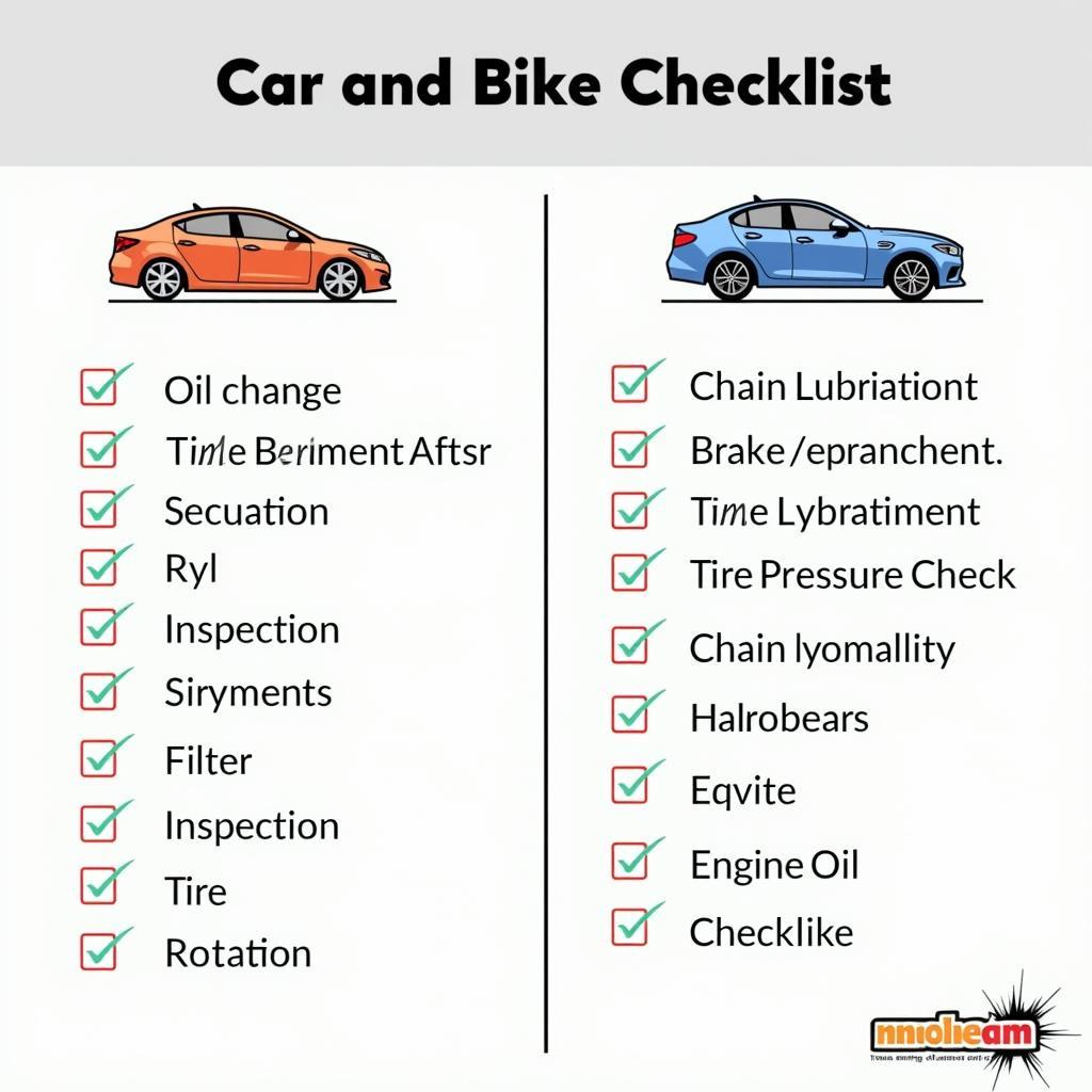 Car and Bike Servicing Checklist