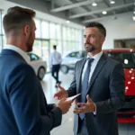 Car Broker Negotiating Car Price at Dealership