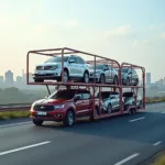 Car carrier transporting vehicles in Nagpur