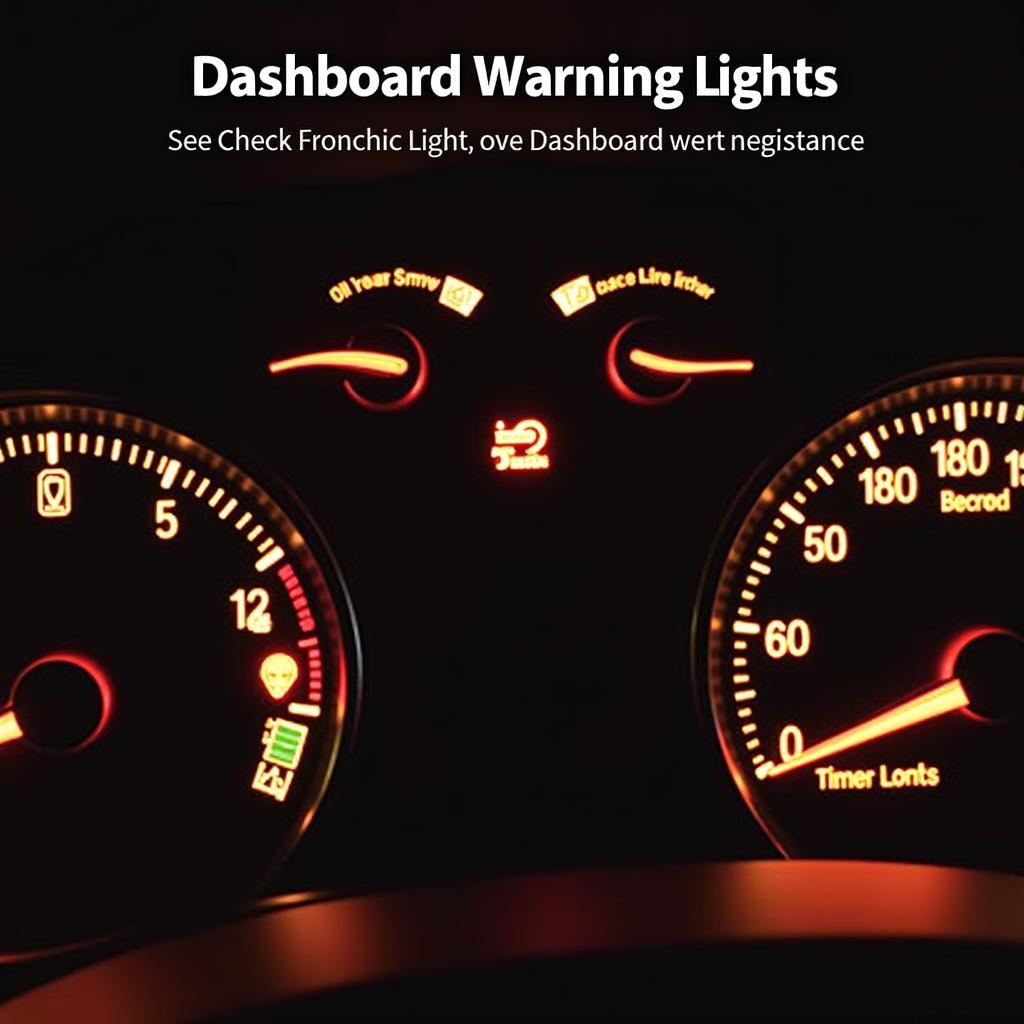 Car Dashboard Warning Lights Illuminated