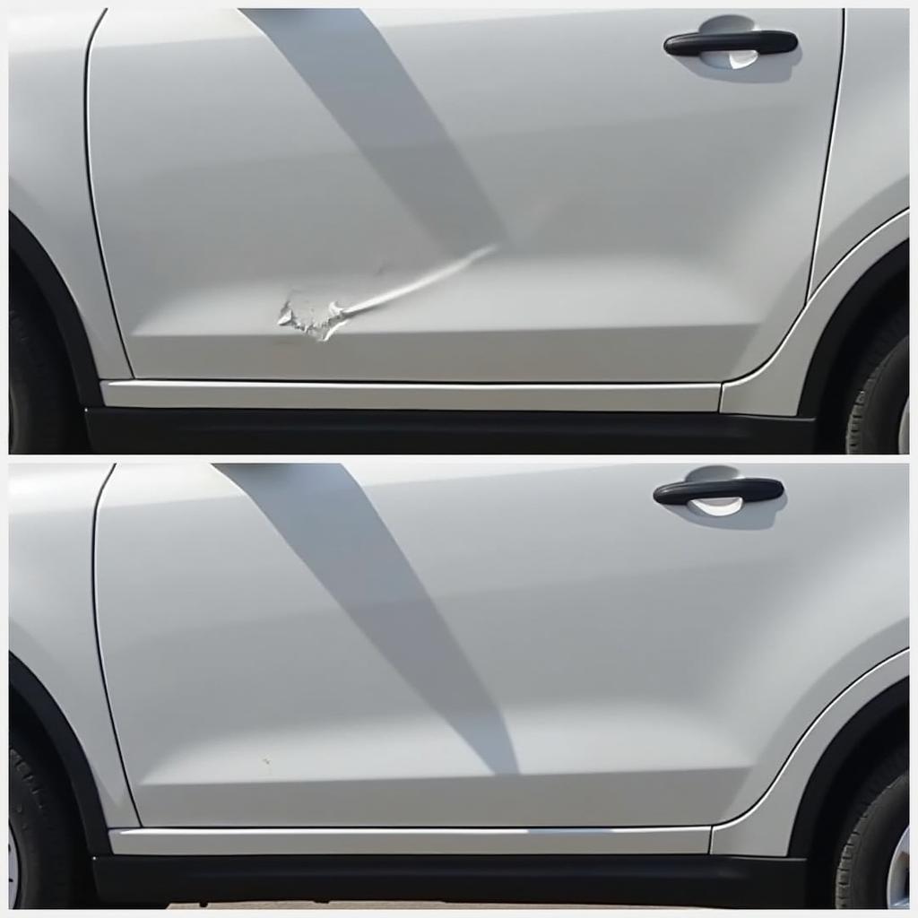 Car Dent Before and After Repair Example