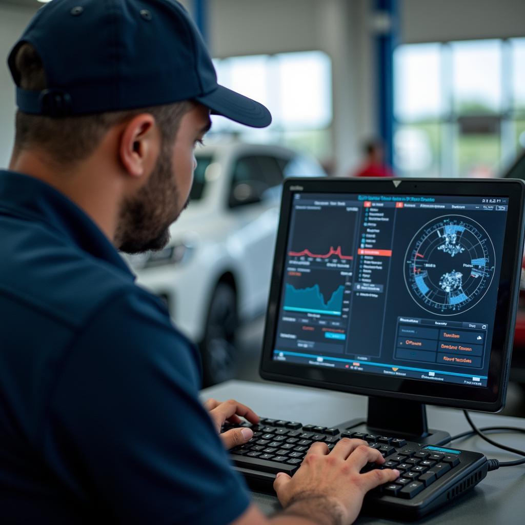 Mechanic Using Diagnostic Tools in Colombo