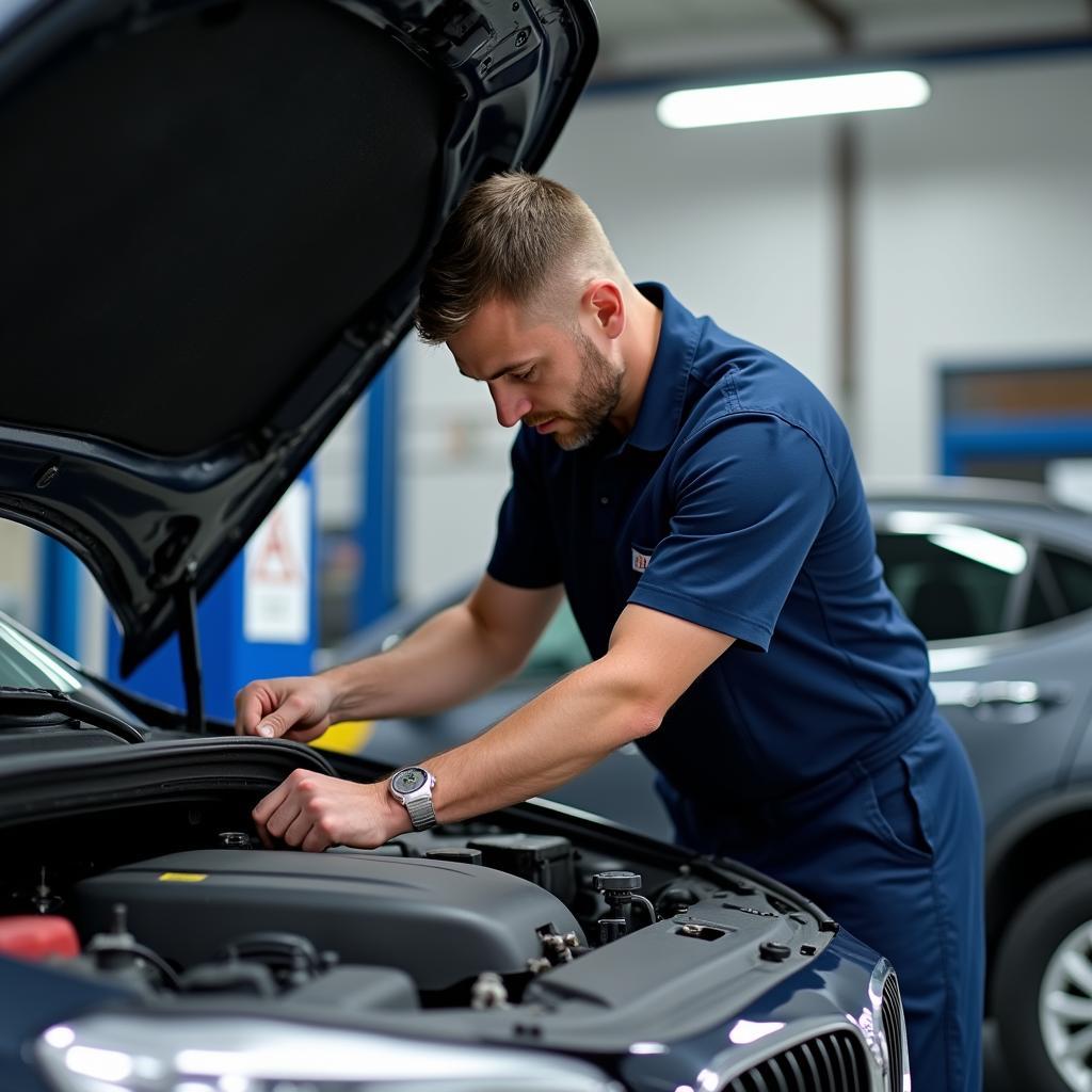 Car Engine Check During Service