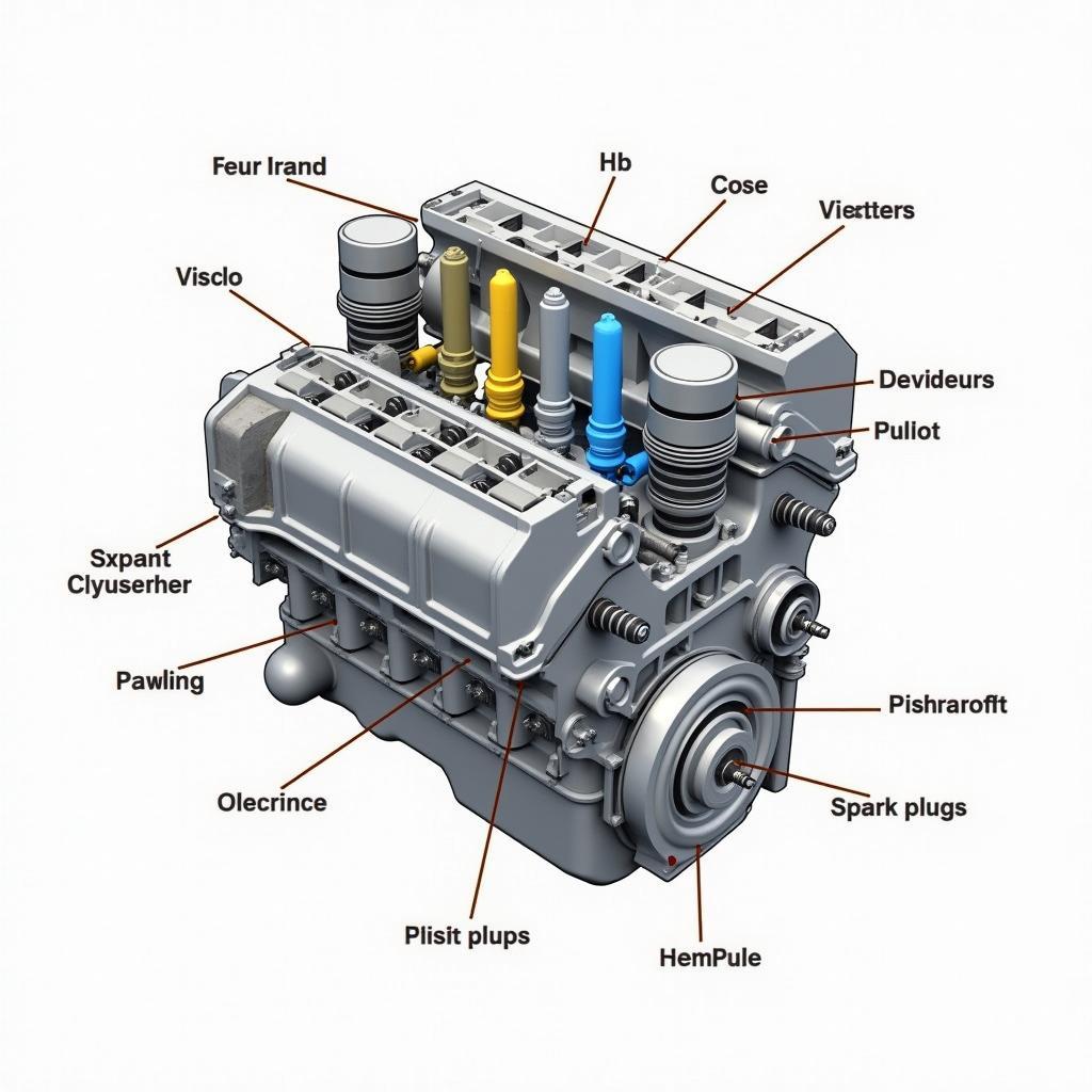 Car Engine Diagram for Educational Purposes