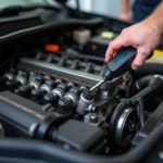 Detailed View of Car Engine Service