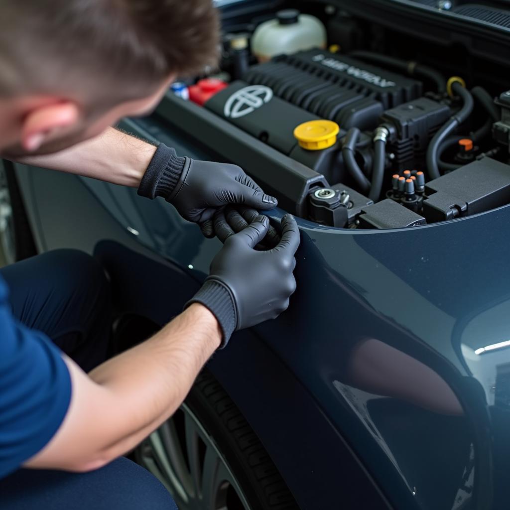 Checking Car Fluids During Midterm Service