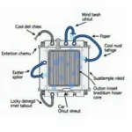 Car Heater Core Diagram Showing Coolant Flow and Components