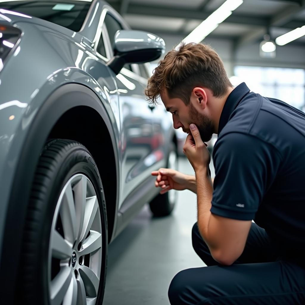 Inspecting Car After Service