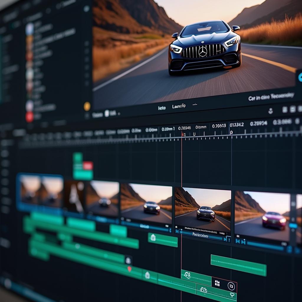 Car Launch Video Being Edited on a Computer