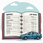 Car Log Book Service Record Showing Maintenance History