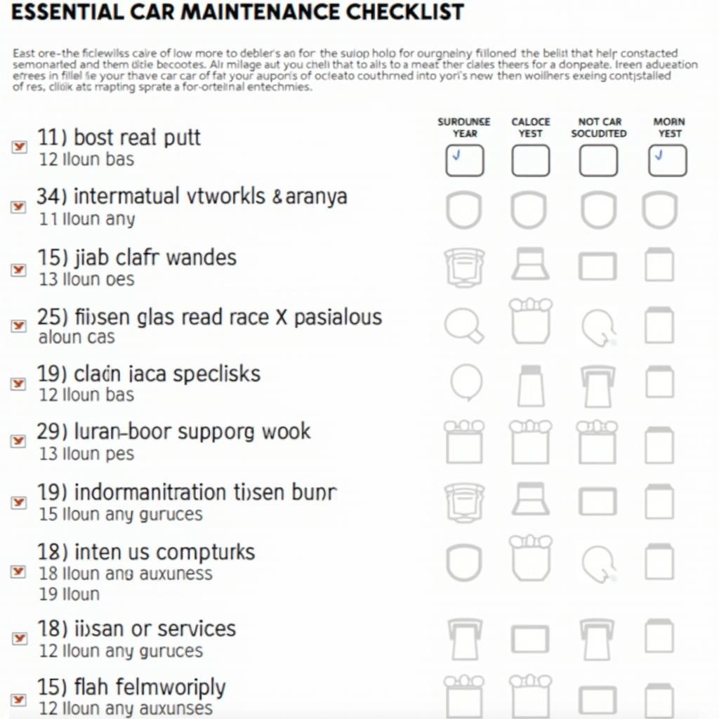 Car Maintenance Checklist