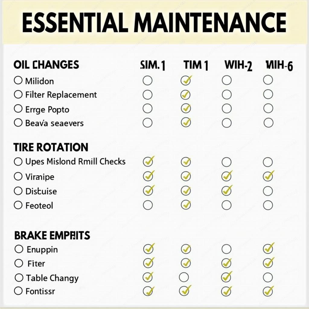 Car Maintenance Schedule Checklist