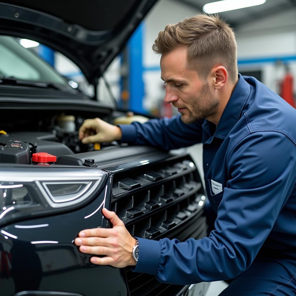 Car Mechanic Performing a Full Service