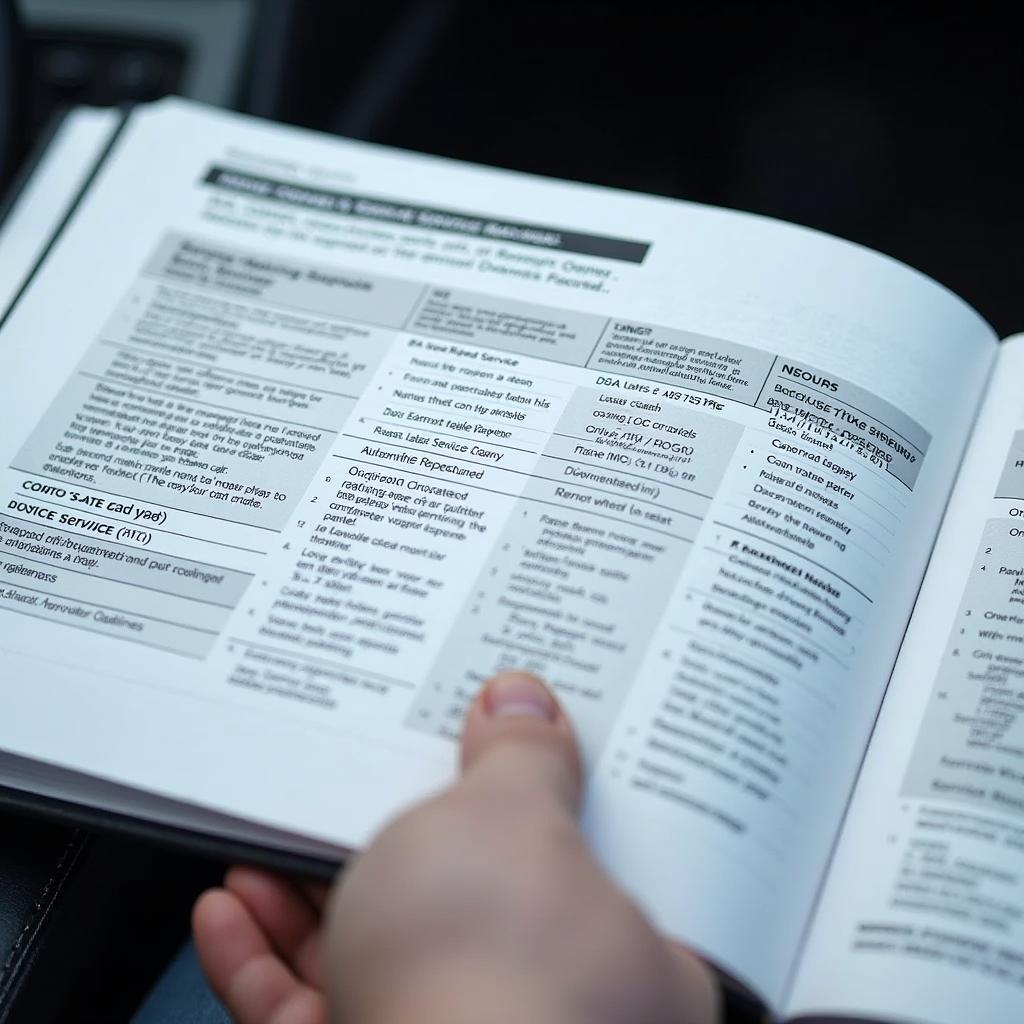 Car Owner's Manual Open to Service Schedule Page