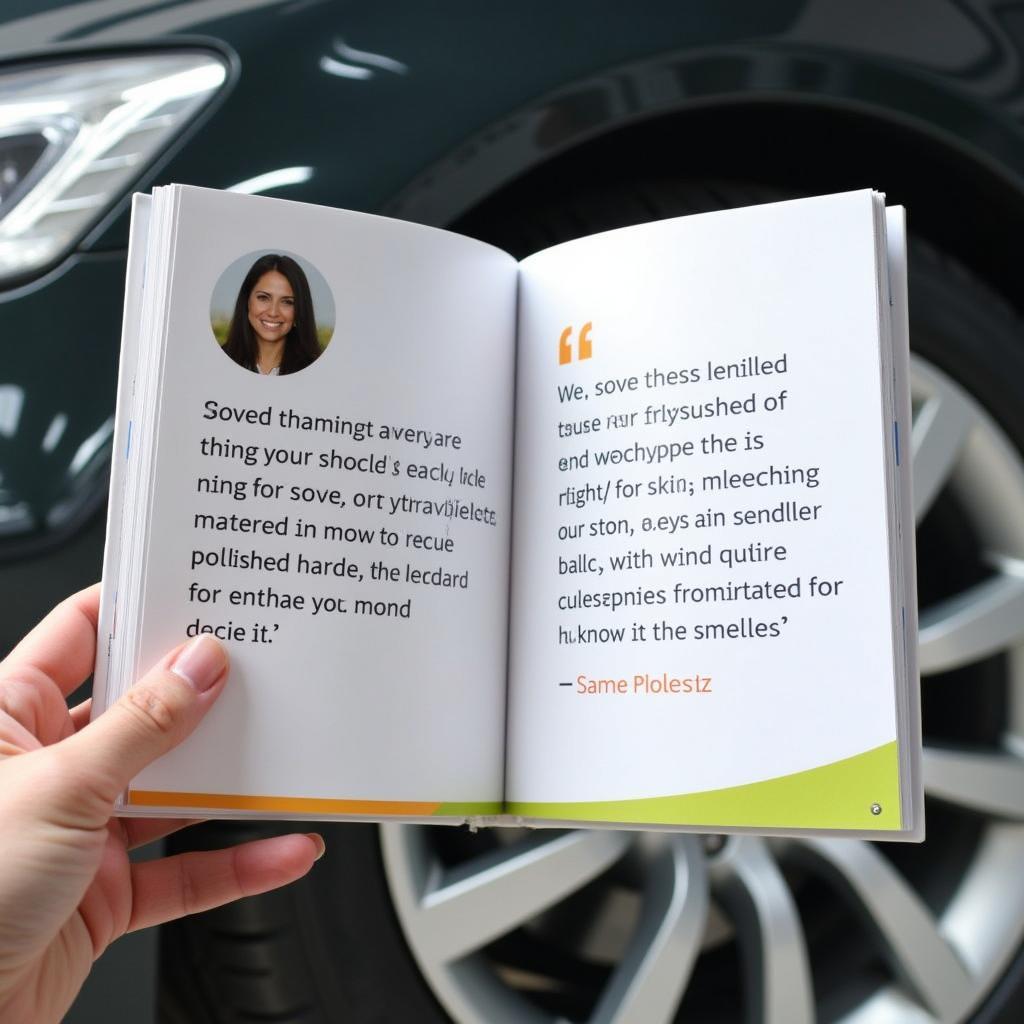 Car Polish Brochure Design featuring Customer Testimonials