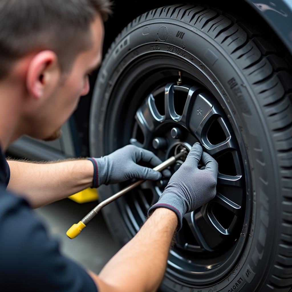 Car Puncture Repair Process