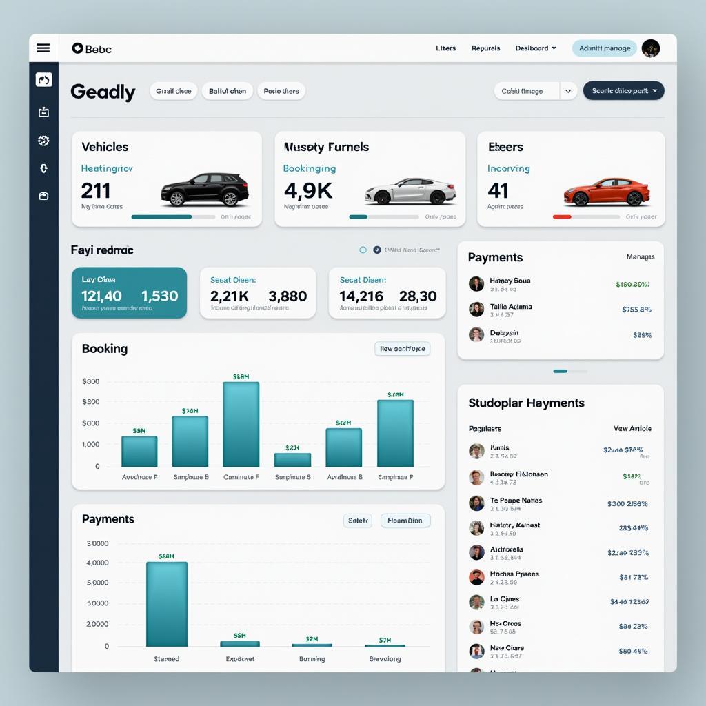 Car Rental Admin Dashboard Screenshot Node.js