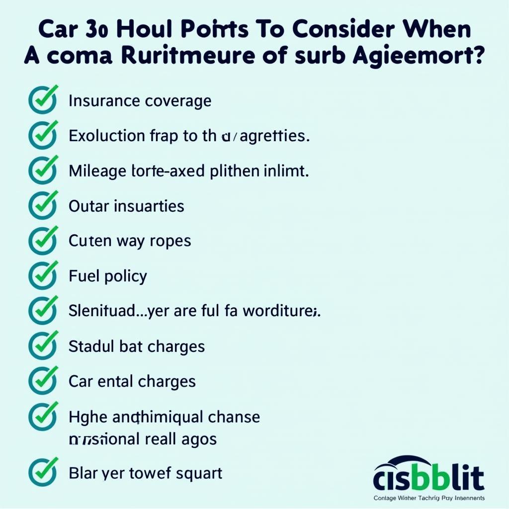 Car Rental Agreement Checklist