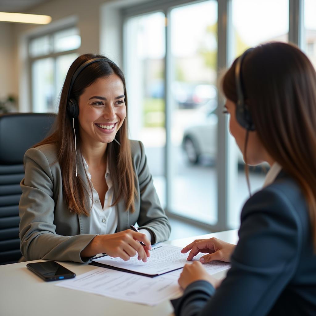 Car Rental Customer Service Representative Assisting a Client