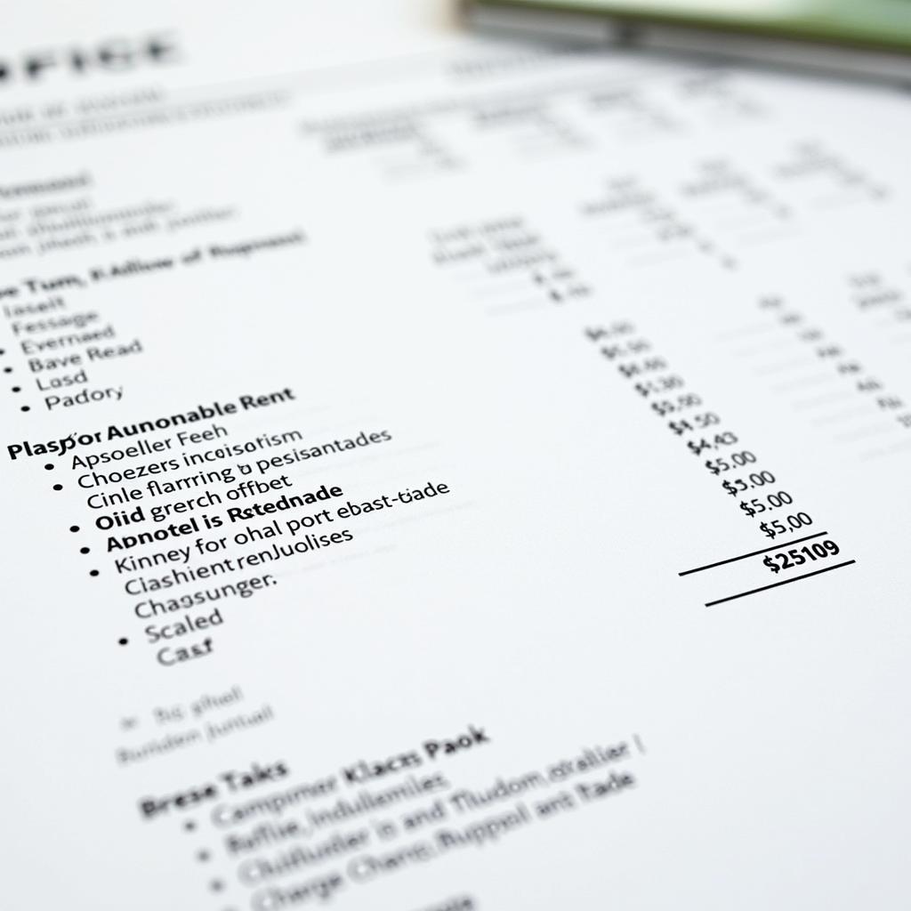 Car Rental Proposal Pricing and Payment Terms Section