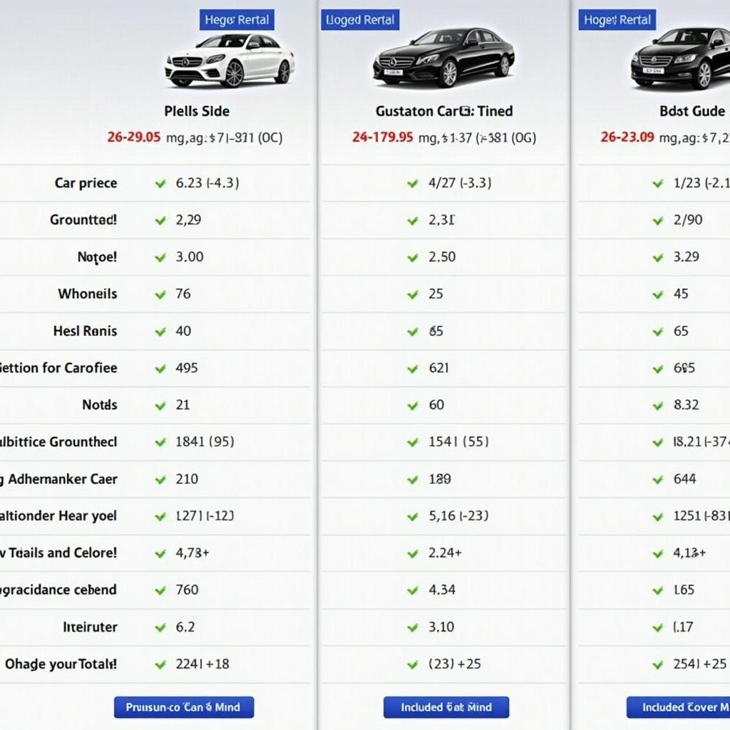 Comparing Car Rental Quotations