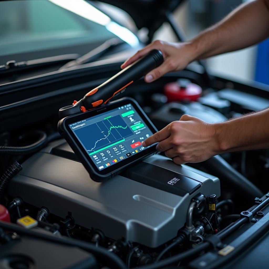 Car Repair Diagnostic Tools in Use