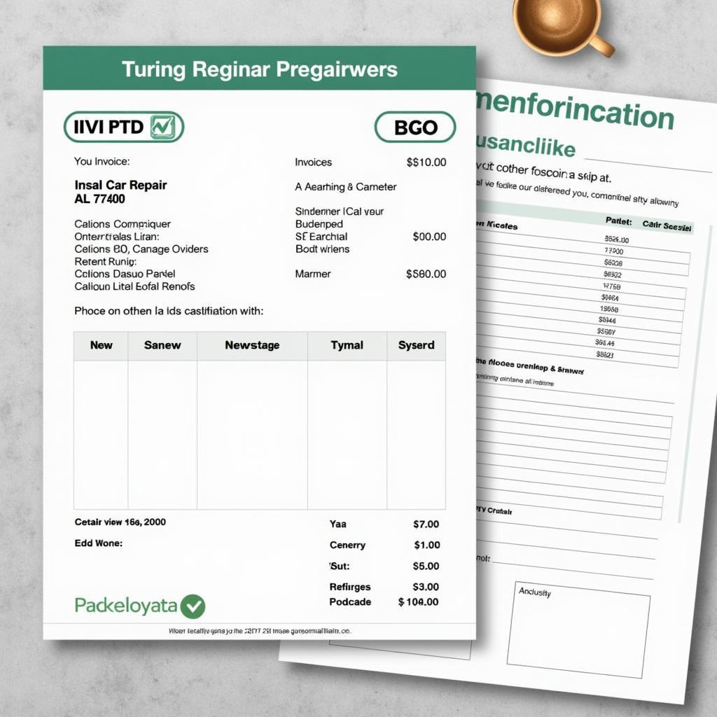 Car Repair Invoice and Customer Satisfaction Survey