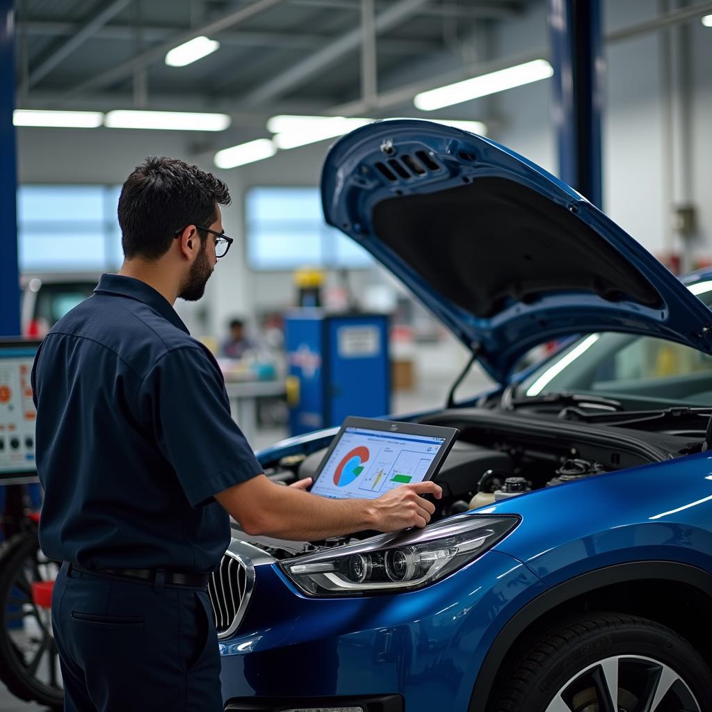 Modern Diagnostic Equipment at a Vizag Car Repair Service Center