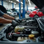 Mechanic Working on a Car in Raleigh, NC