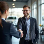 Car Service Advisor Greeting Customer