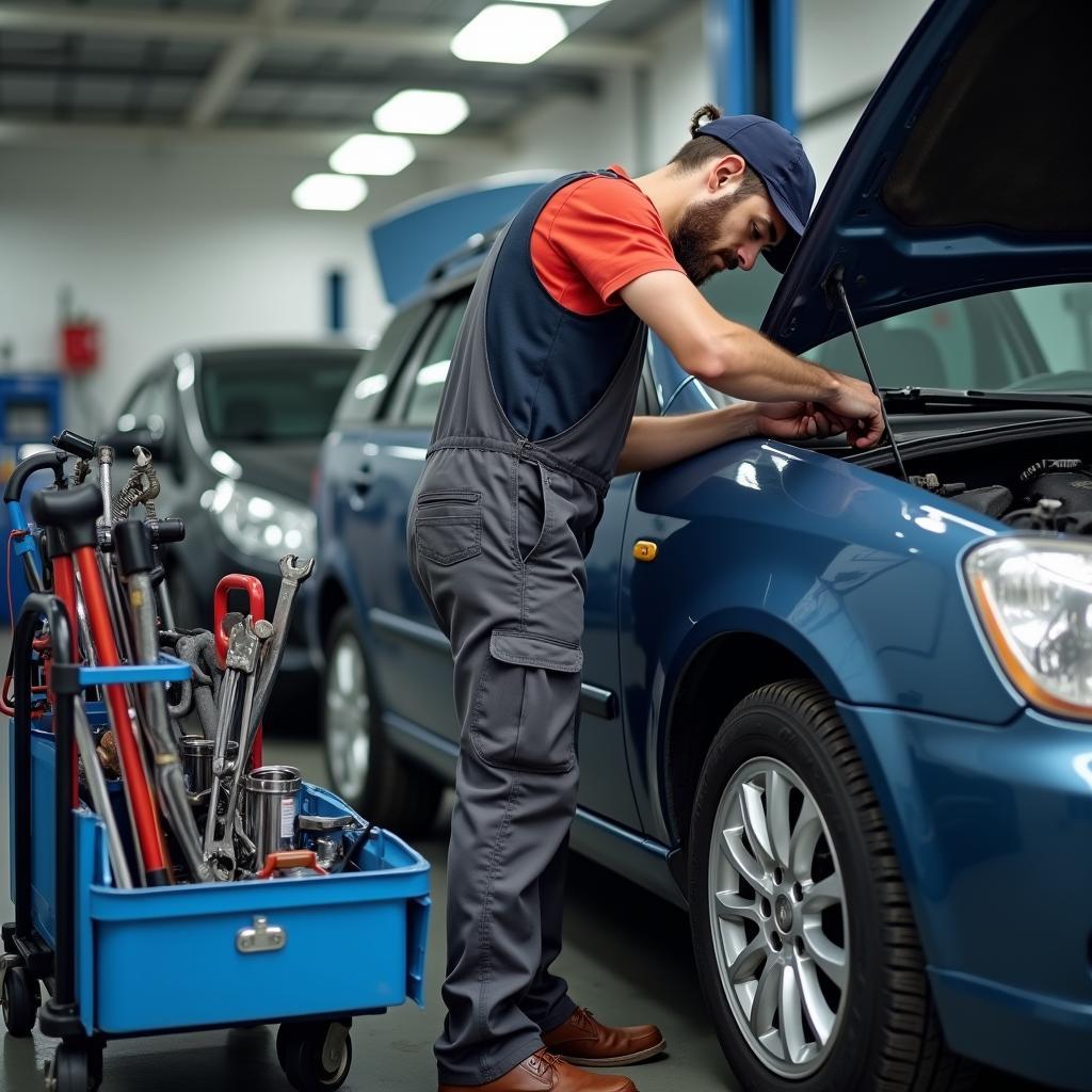 Car Service Appointment in Progress