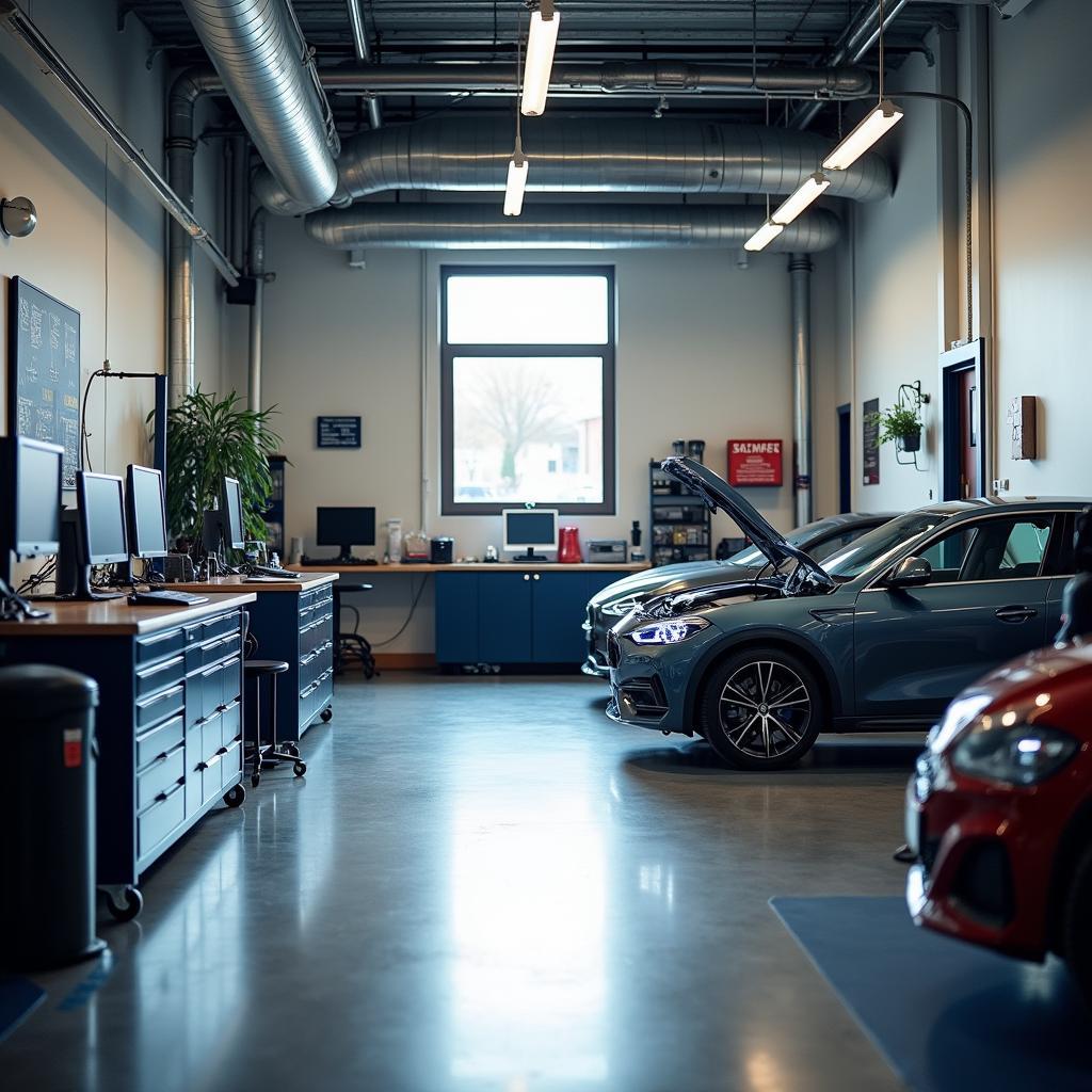 Modern Car Service Garage Interior in Aylesbury