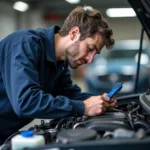 Expert Mechanic Working on a Car Engine