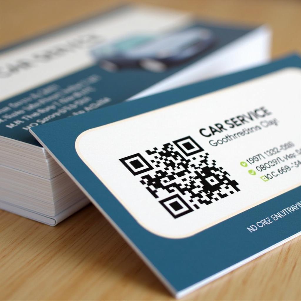 Car Service Business Card with QR Code