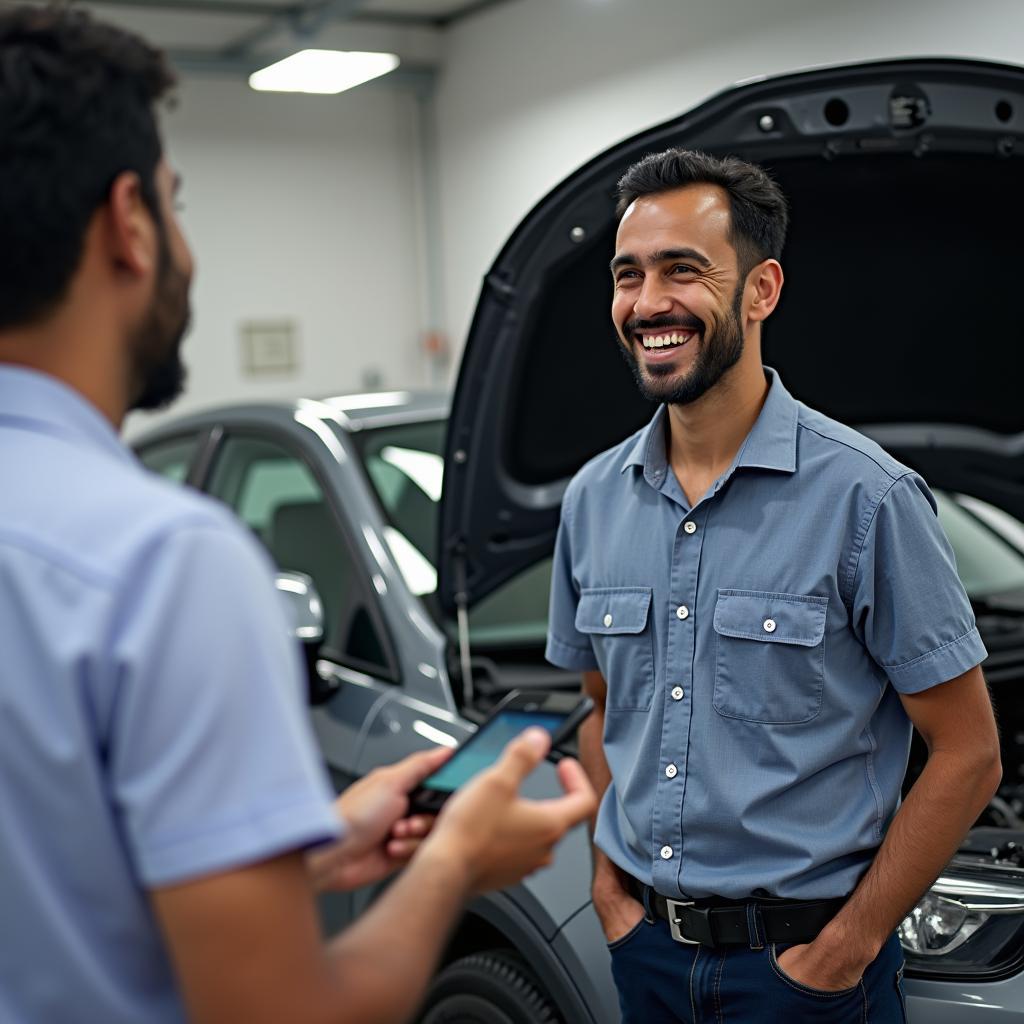 Happy Customer at CBE Car Service Workshop